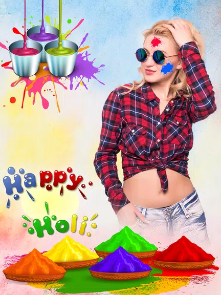 Happy Holi Video Maker Скриншот 1