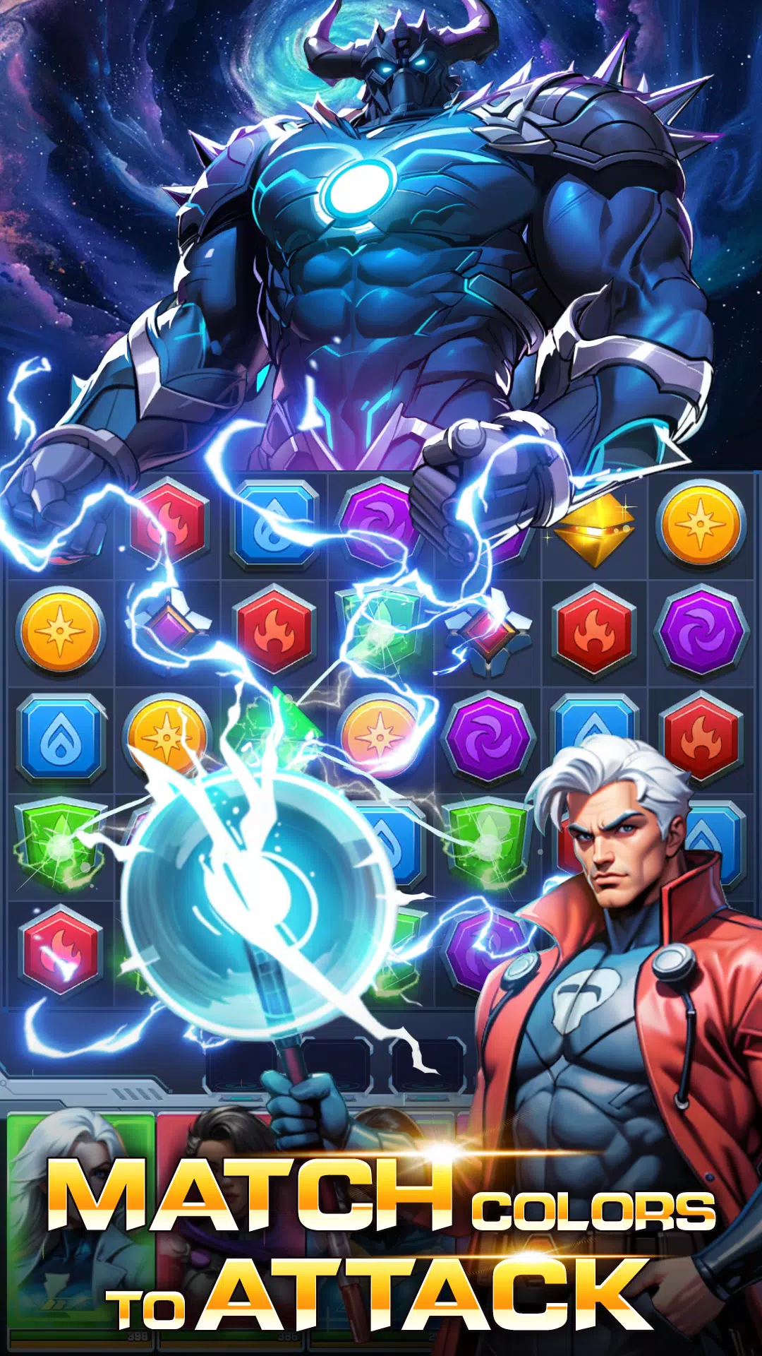 Superhero & Puzzles Match3 RPG Screenshot 1