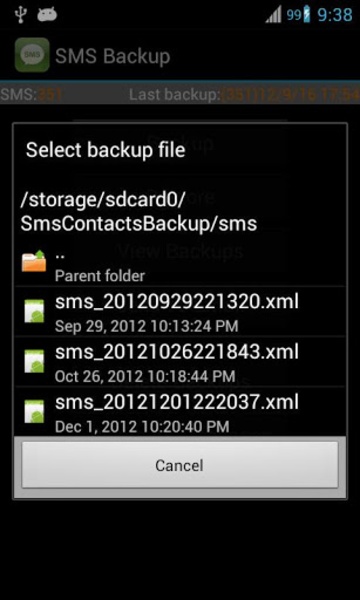 Super Backup: SMS y contactos Captura de pantalla 2