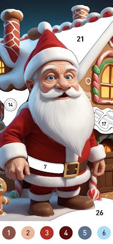 Christmas Color by Number Game Ekran Görüntüsü 1