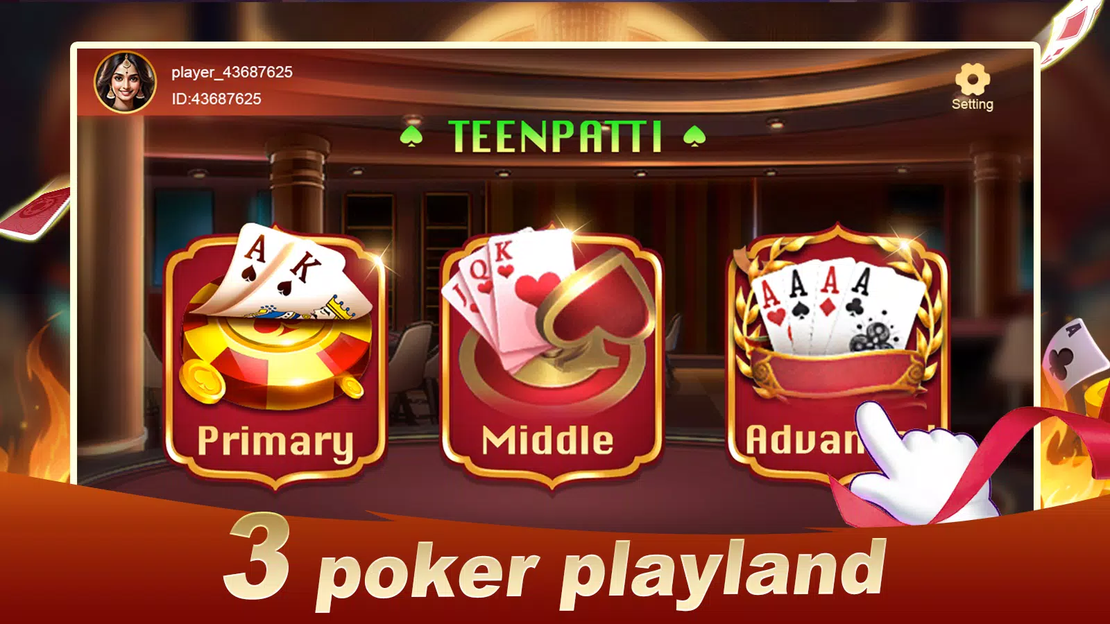 3 Poker Playland ဖန်သားပြင်ဓာတ်ပုံ 1