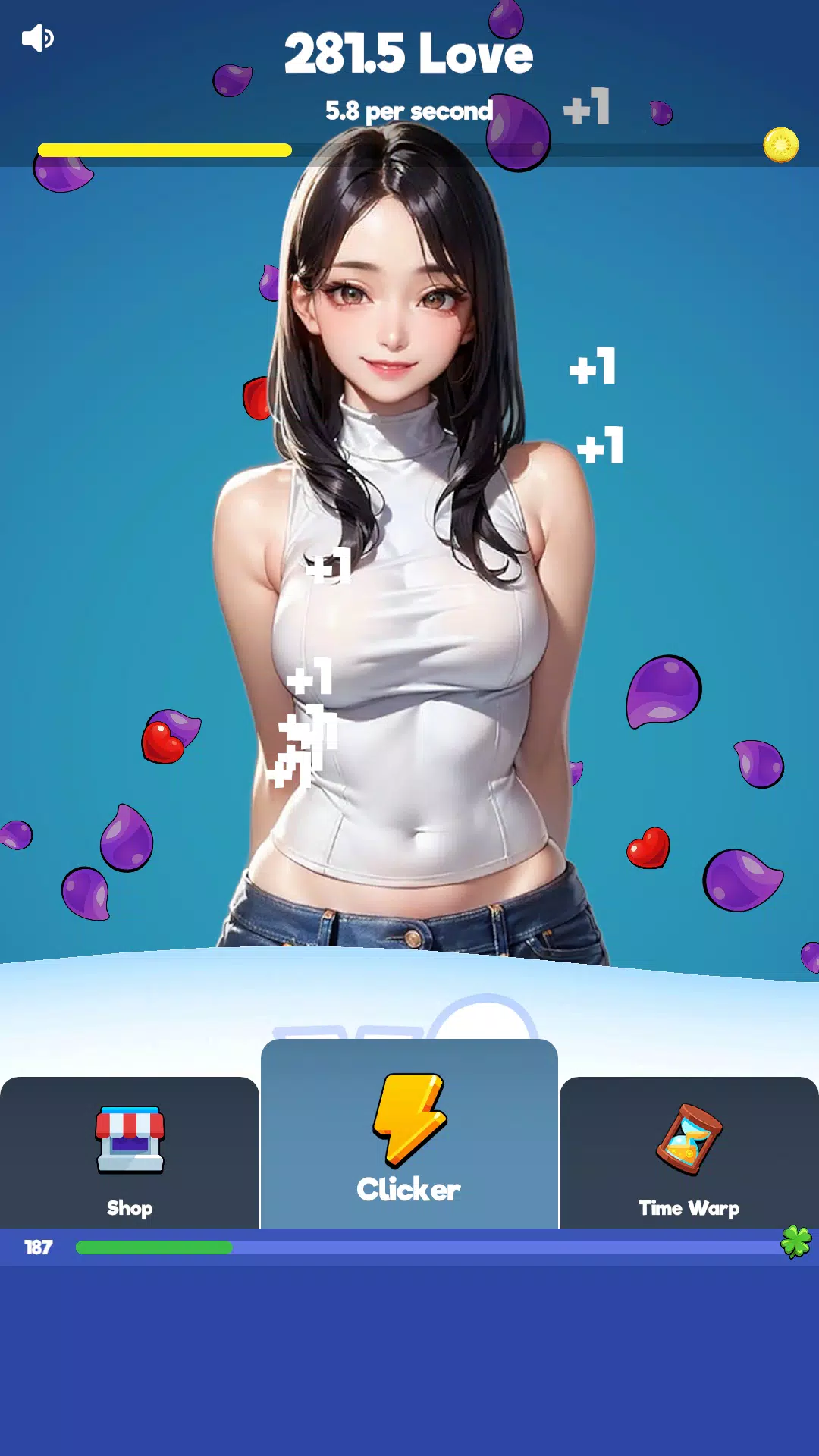 Sexy touch girls: idle clicker Captura de tela 1
