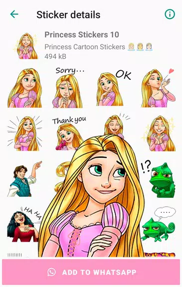 Princess Cartoon WAsticker Screenshot 2