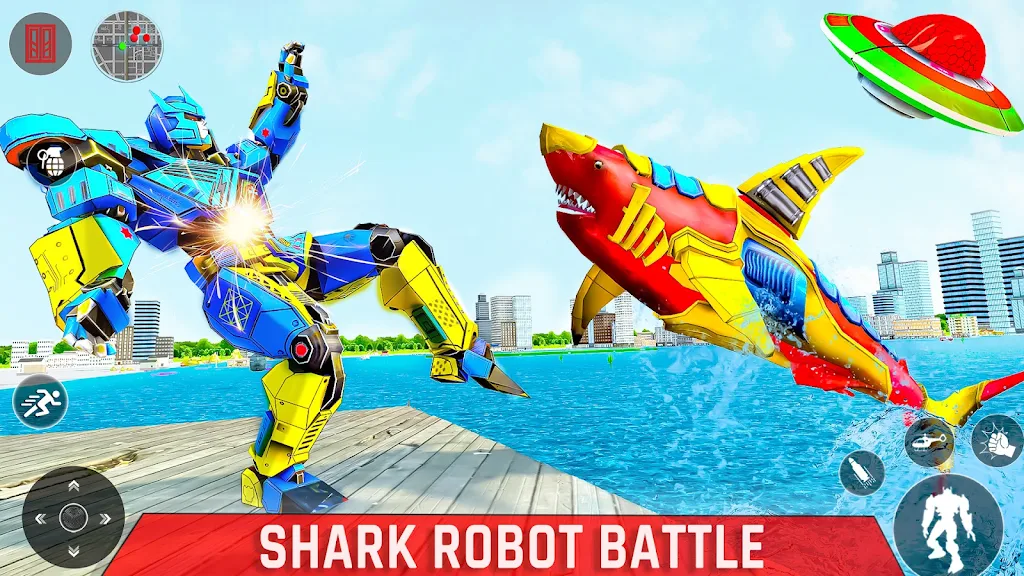 Shark Robot Transform Car Game Ảnh chụp màn hình 4