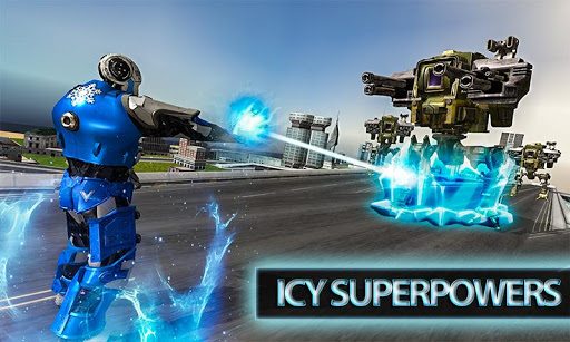 Ice Superhero Flying Robot - F Screenshot 2