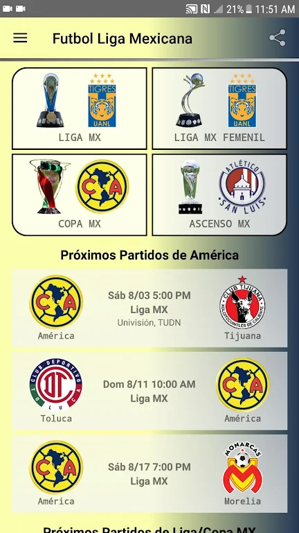 SoccerLair Mexican Leagues应用截图第2张