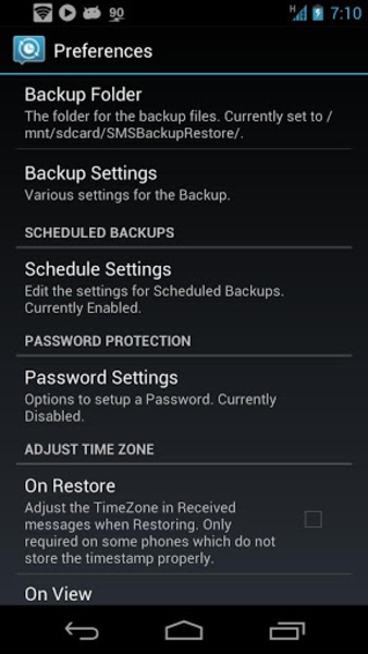 SMS Backup and Restore Screenshot 2