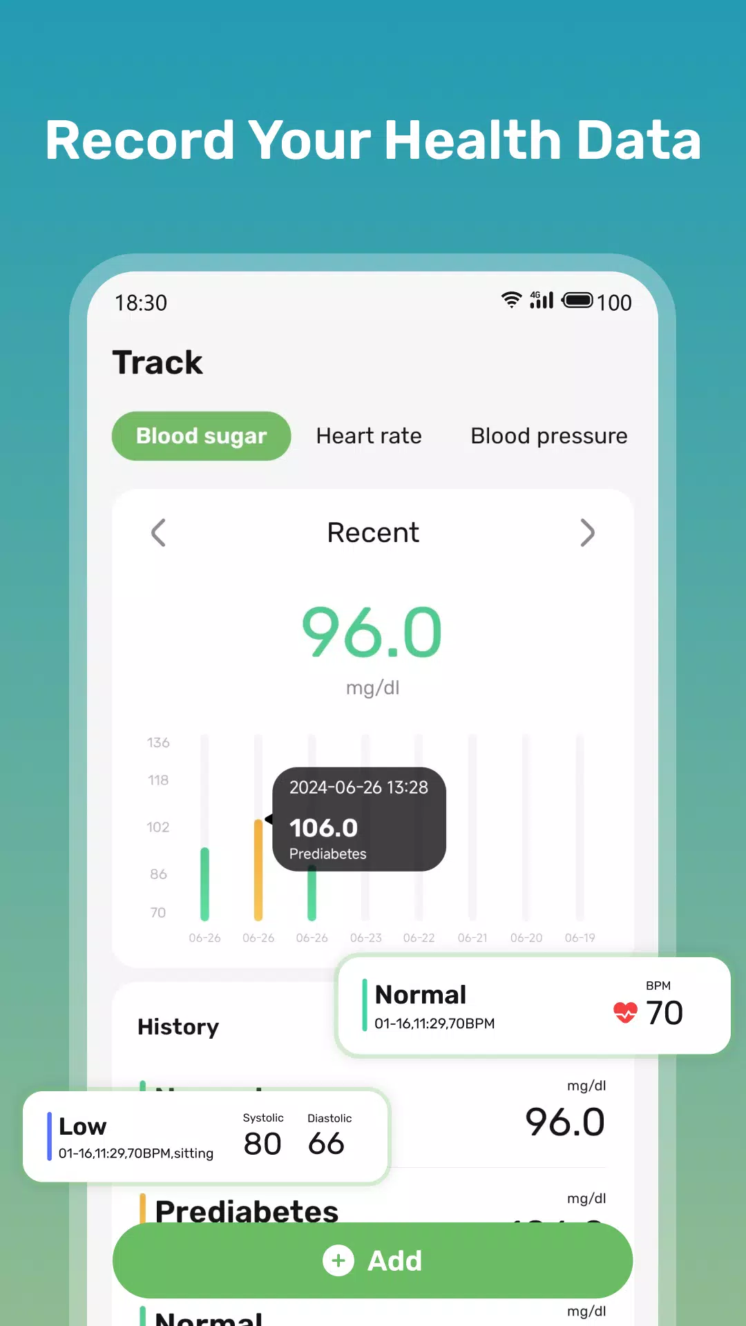 Health Sense: Blood Sugar Hub Ekran Görüntüsü 2