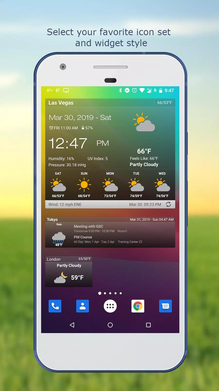 Weather & Clock Widget Captura de pantalla 2