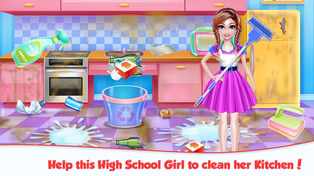 Schermata Highschool Girl House Cleaning 4