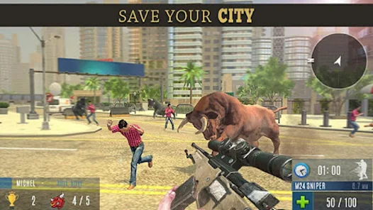 Angry Bull Attack Shooting Screenshot 1