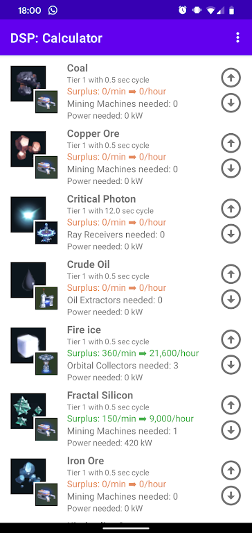 DysonCalc - Dyson Sphere Program Calculator Schermafbeelding 2