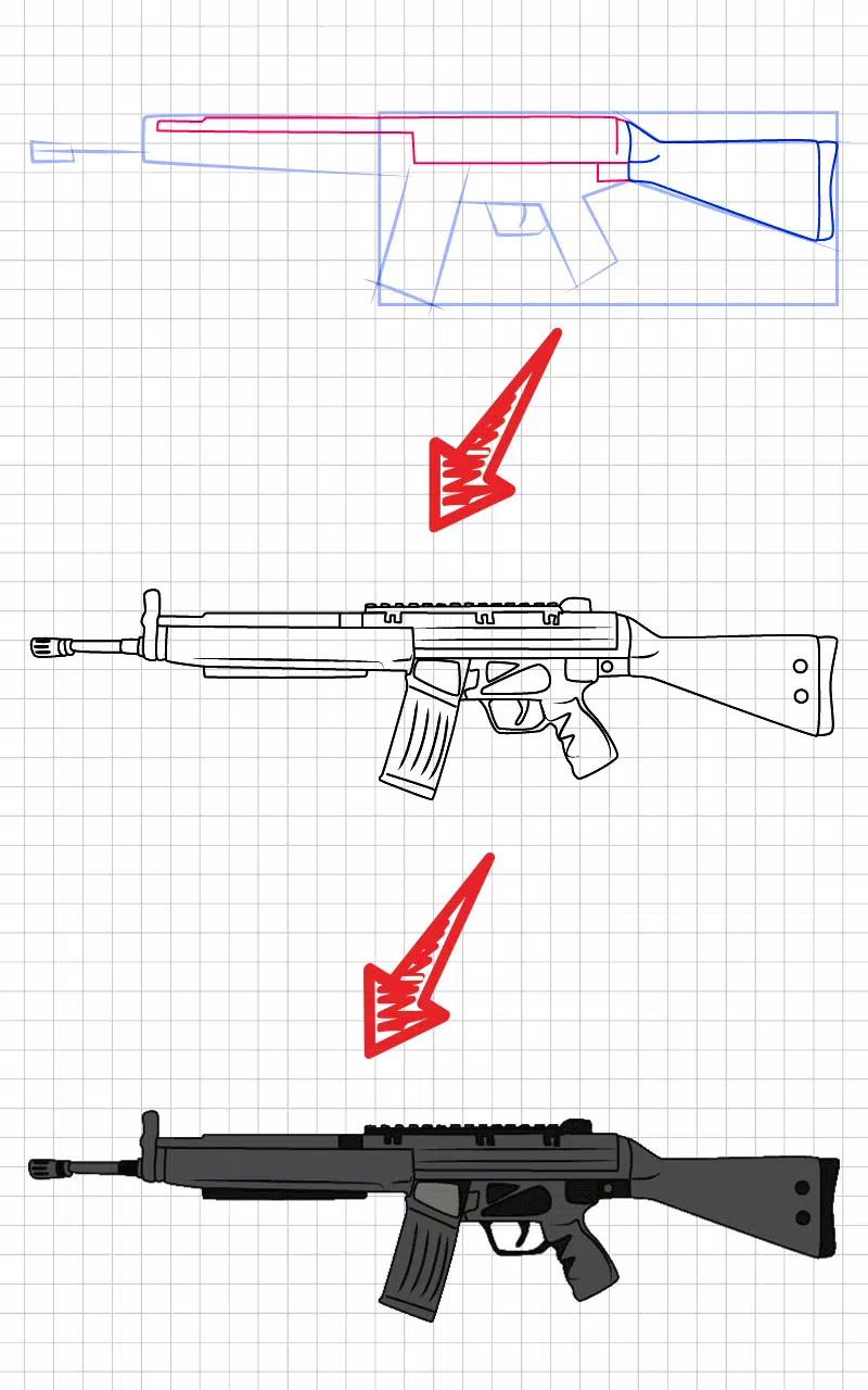 How to draw weapons step by st Скриншот 3