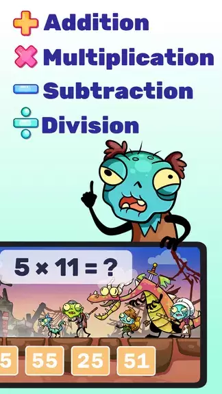 Math games: Zombie Invasion Ekran Görüntüsü 3