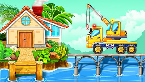 Build a House-Kids Truck Games ဖန်သားပြင်ဓာတ်ပုံ 1