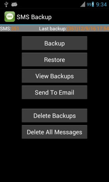 Super Backup: SMS y contactos Captura de pantalla 1