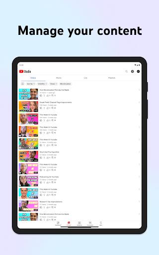 YouTube Studio スクリーンショット 1