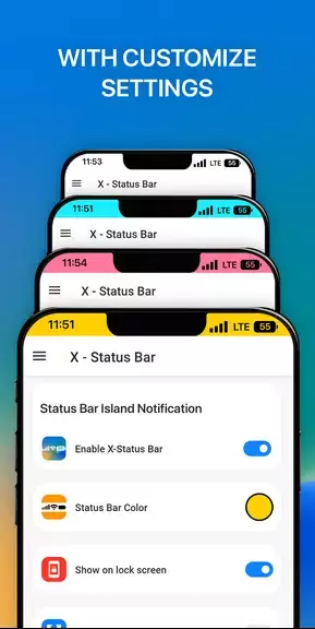 iCenter iOS 16: X - Status Bar Tangkapan skrin 1