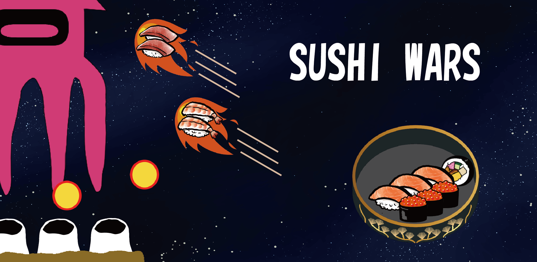 SUSHI WARS - easy shooter game- Screenshot 1