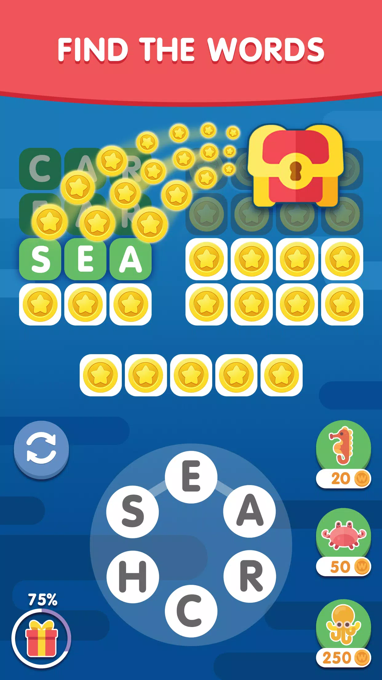 Word Search Sea: Word Puzzle 스크린샷 1