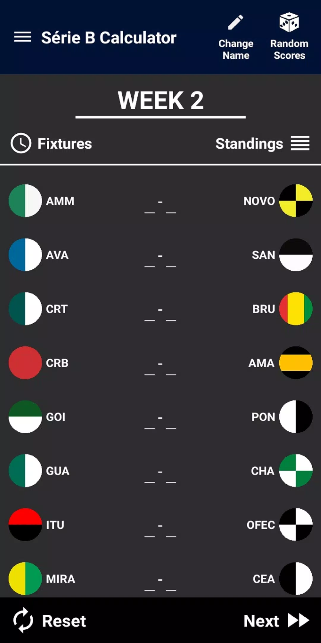 Brasileiro Série B Calculator Schermafbeelding 2