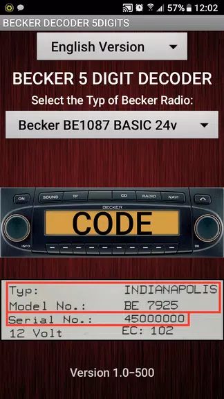 Becker 5Digit Radio Code应用截图第1张