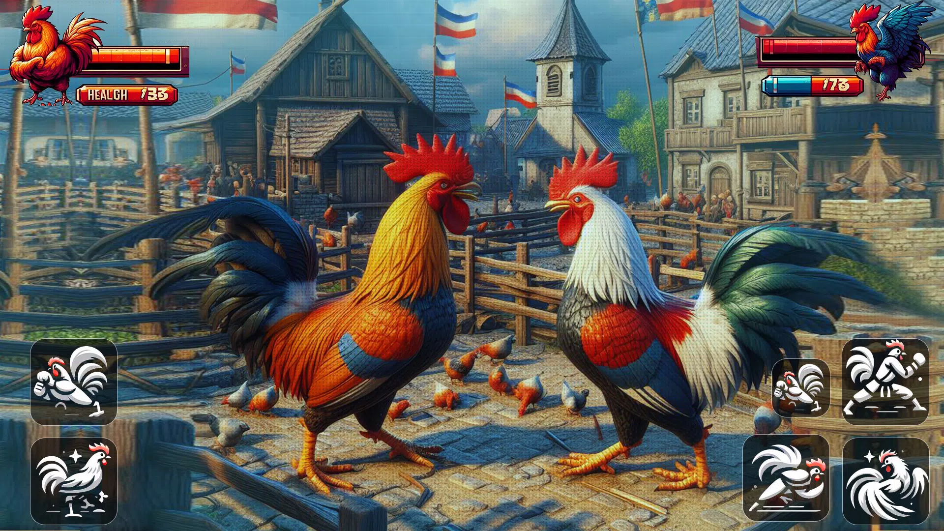 Street Rooster Fight Kung Fu Schermafbeelding 1