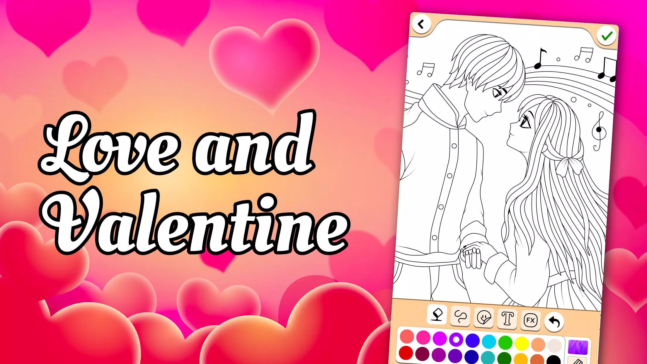 Schermata Valentines love coloring book 1