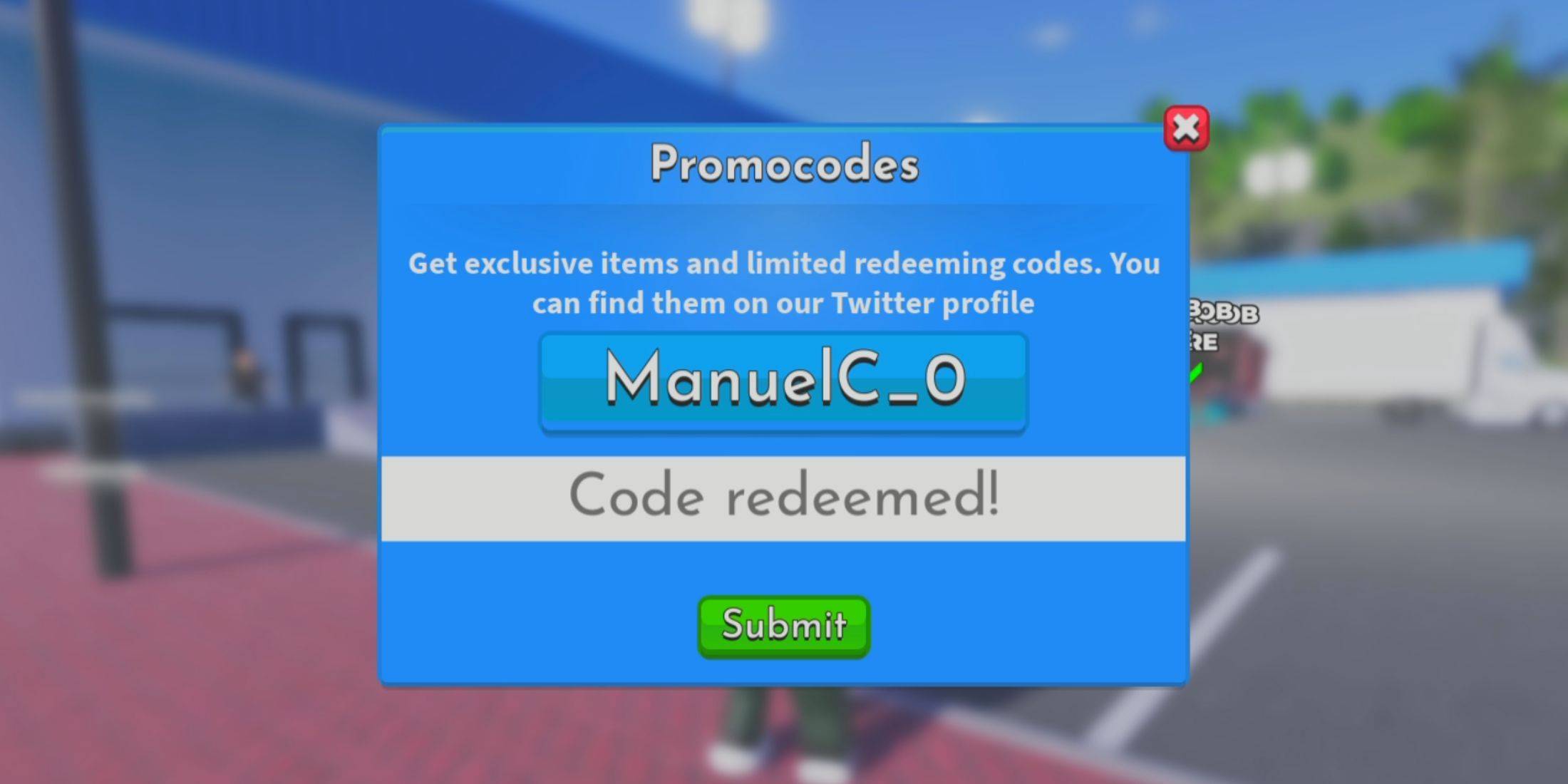 Image: Screenshot showing how to redeem codes