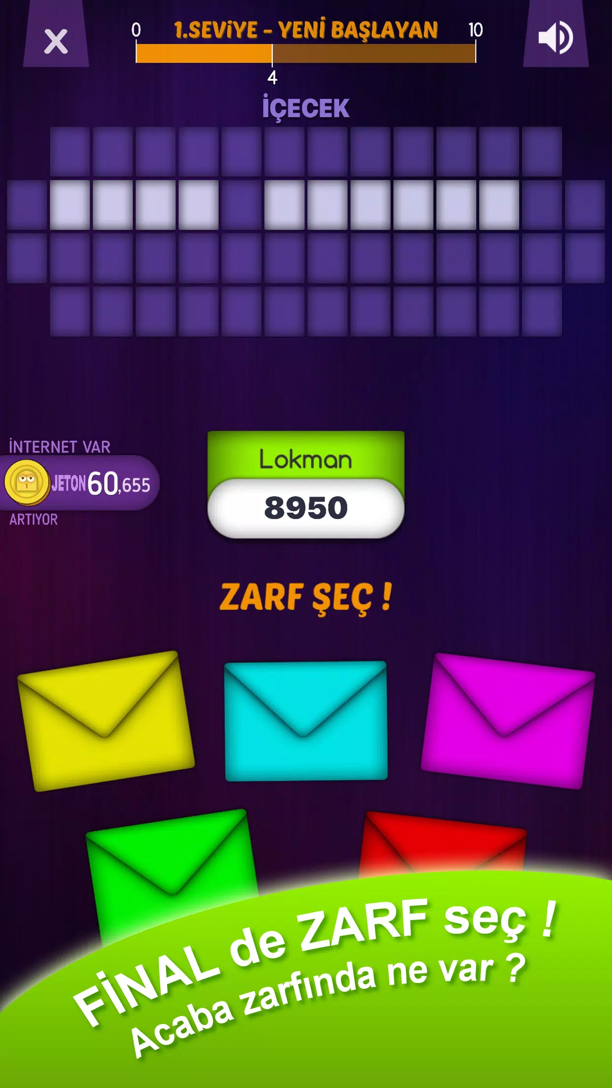 Çarkıfelek Mobil - Zarf Seç Captura de tela 3