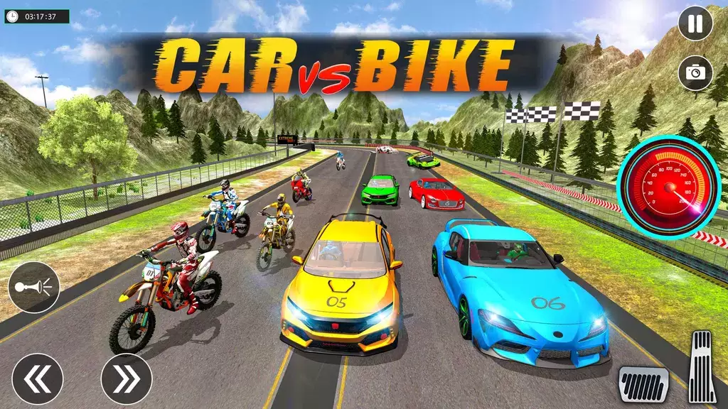 Sports Car vs Bike Racing Capture d'écran 1