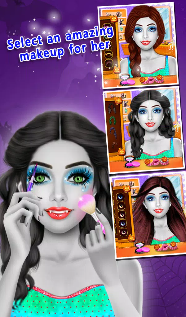 Halloween Makeover Salon Games ဖန်သားပြင်ဓာတ်ပုံ 3