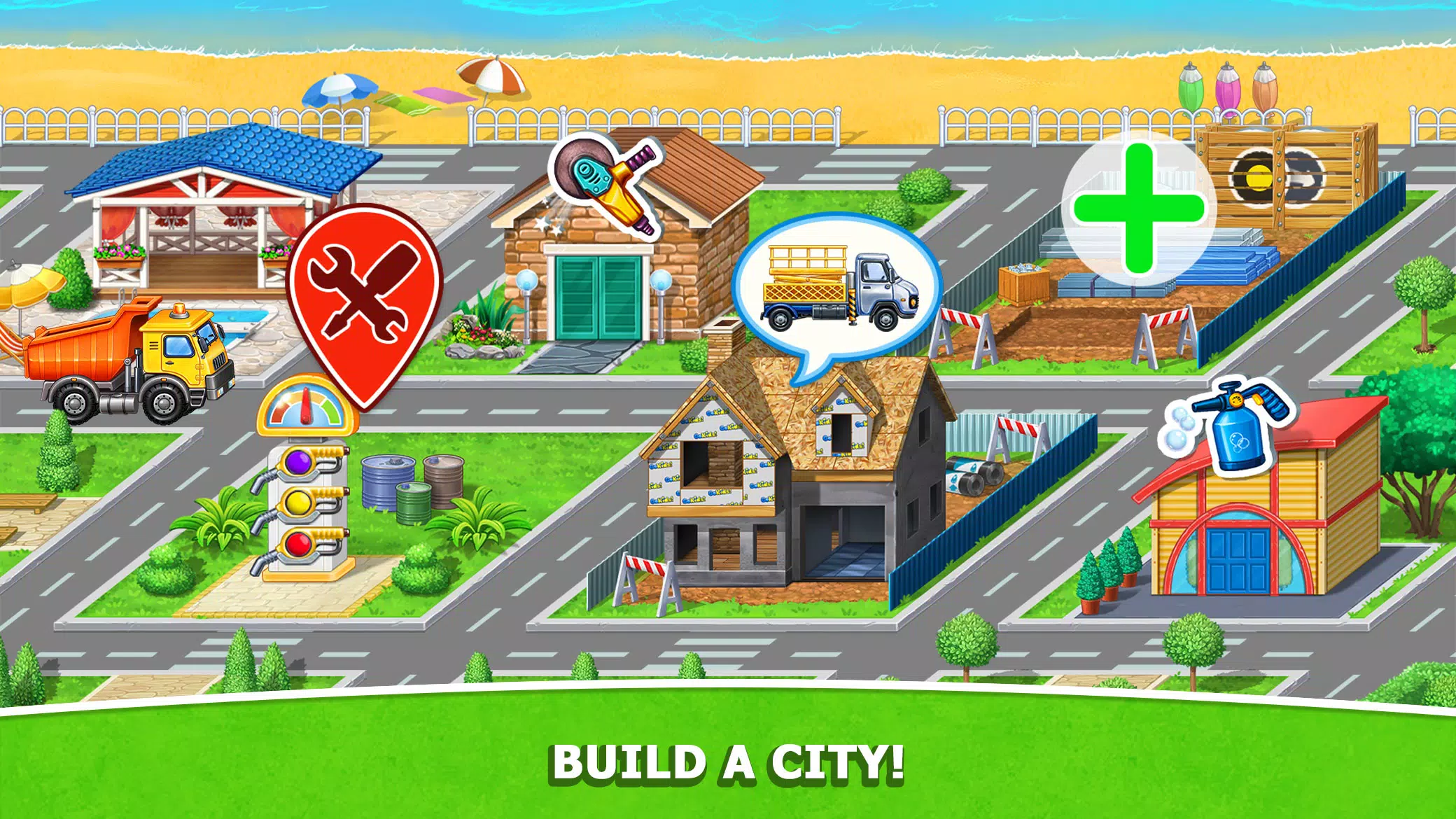 Kids Truck: City Builder Games स्क्रीनशॉट 1