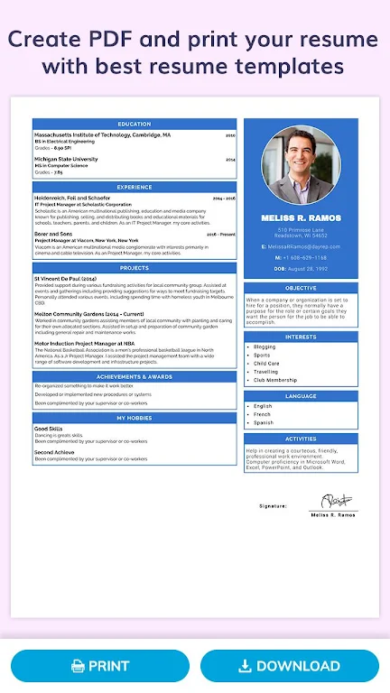 CV Maker, Resume Builder - PDF Captura de pantalla 1