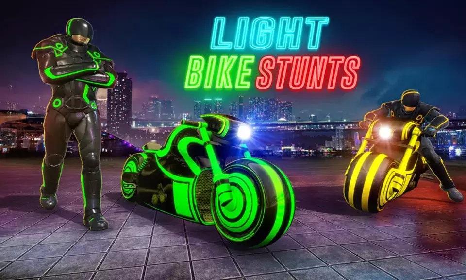 Light Bike Stunt Racing Game 스크린샷 4