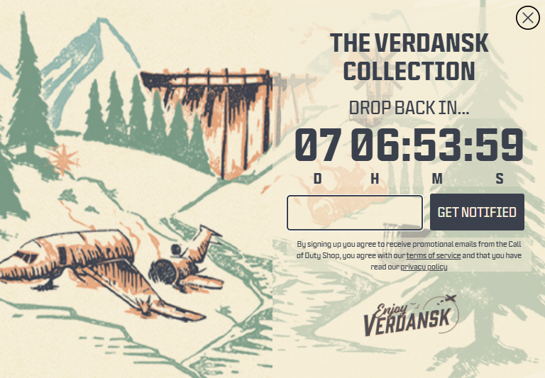 The official Call of Duty shop teases Verdansk's return to Warzone.