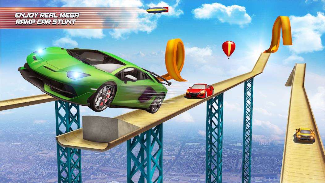 Mega Ramp Car Racing Master 3D Mod Schermafbeelding 2