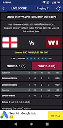 ENG vs WI Live Cricket Score ภาพหน้าจอ 1