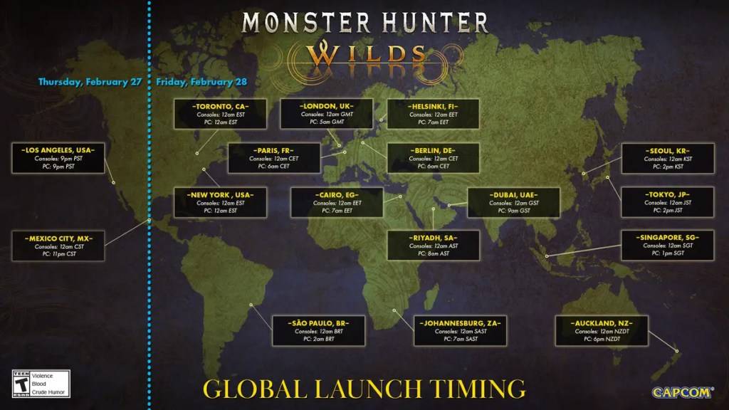 Monster Hunter Wilds release date schedule