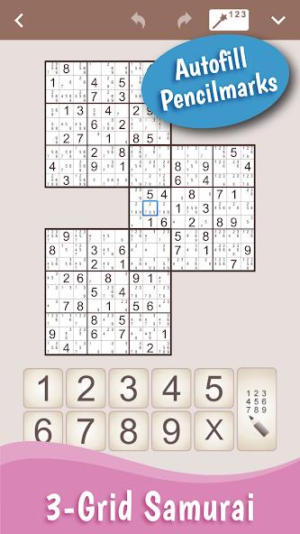 MultiSudoku: Samurai Sudoku Mod Capture d'écran 3