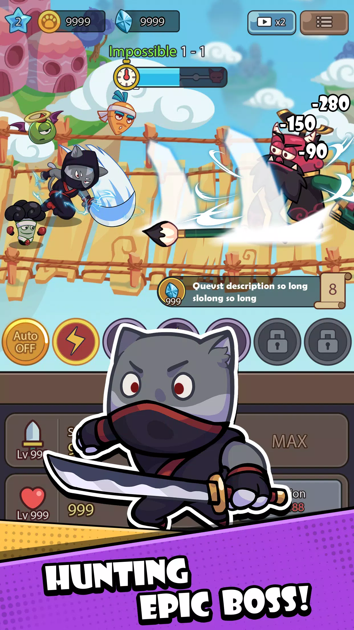 Cat Hero: Idle RPG War スクリーンショット 4