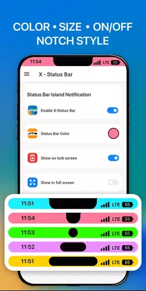 iCenter iOS 16: X - Status Bar 스크린샷 4