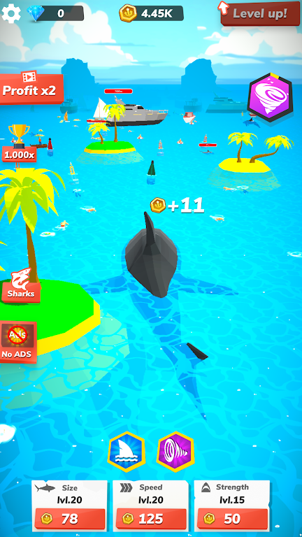 Idle Shark World - Jogo Tycoon Captura de tela 2