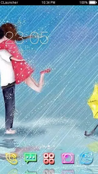 Cartoon Couple Sweet Theme HD Screenshot 1