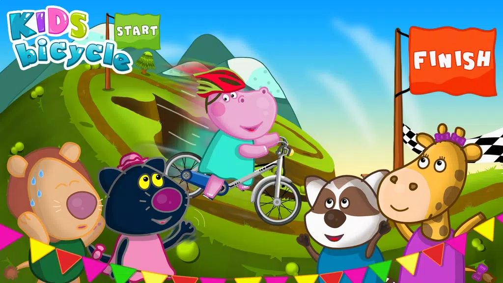 Hippo Bicycle: Kids Racing スクリーンショット 1