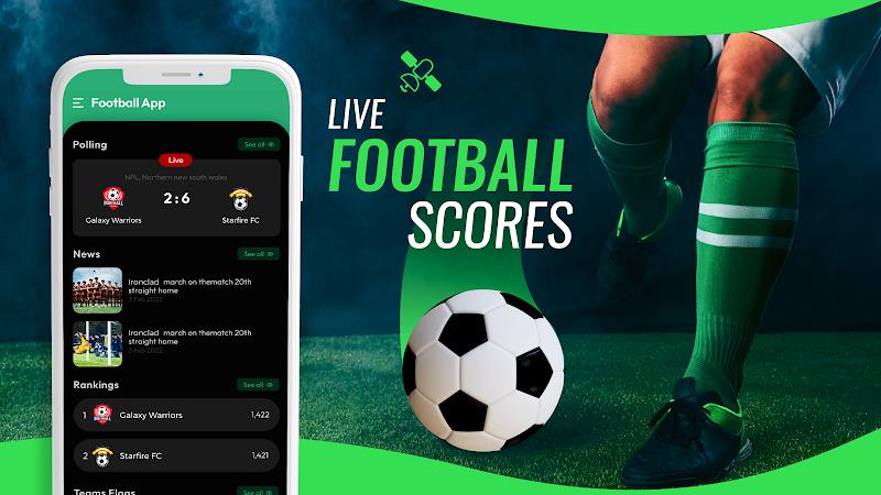 Live football: Live Soccer स्क्रीनशॉट 1