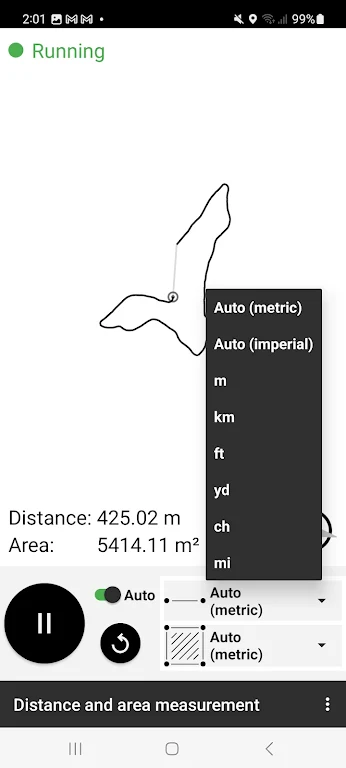 Schermata Distance and area measurement 4