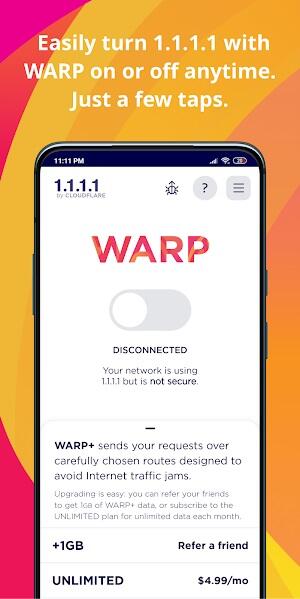 1.1.1.1 + WARP: Safer Internet應用截圖第4張