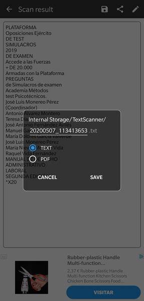 Schermata Text Scanner 3