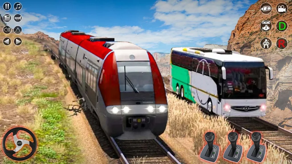 Train Racing 3d- Bus Vs Train Screenshot 1